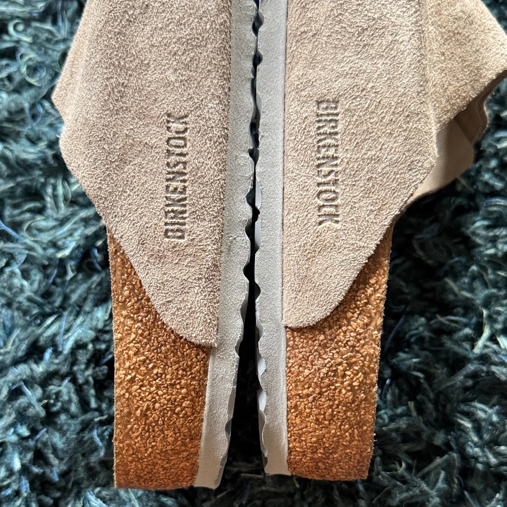 Birkenstock Arizona Soft Footbed light gray Suede Sandals - Picture 6 of 7